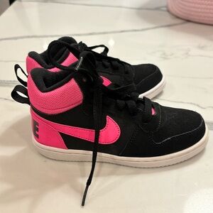 brand new no tags Nike high top black and pink sneakers size 12.5 girls!